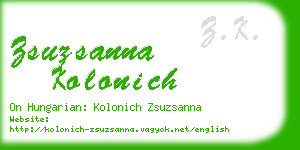 zsuzsanna kolonich business card